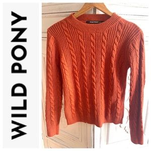 🍊NWOT WILD PONY Knit 🧶 Sweater Burnt Orange